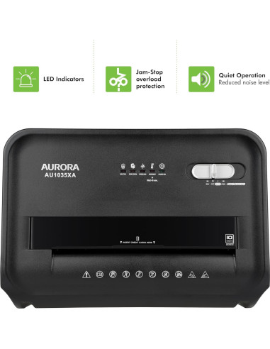 Aurora AU1035XA Trituradora de Papel y Tarjetas Corte Cruzado 10 Hojas