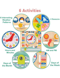 Calendario Diario Educativo de Madera TOOKYLAND 29.5x29.5 cm 2