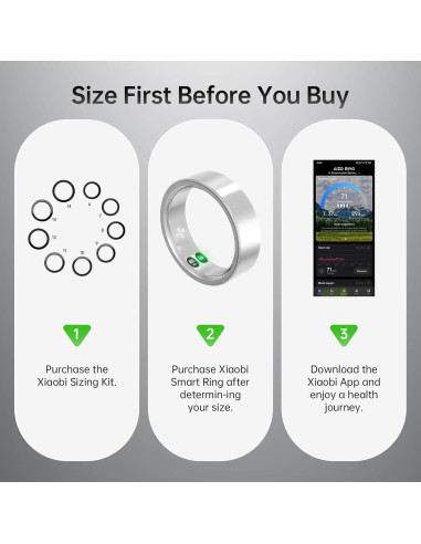 Anillo Inteligente Xiaobi TM22 Plata - Fitness y Salud 5ATM