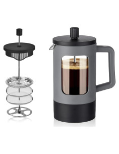Cafetera Prensa Francesa YOLIFE 12 oz Vidrio Borosilicato Gris