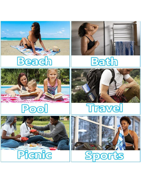 Paquete de 2 Toallas de Playa Microfibra Widdonen 81x180 cm Paquete de 2 Toallas de Playa Microfibra Widdonen 81x180 cm