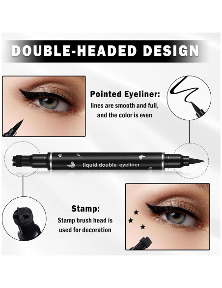 Eyeliner Doble Cabeza Negro XINGXYUEL con Sello Impermeable Eyeliner Doble Cabeza Negro XINGXYUEL con Sello Impermeable