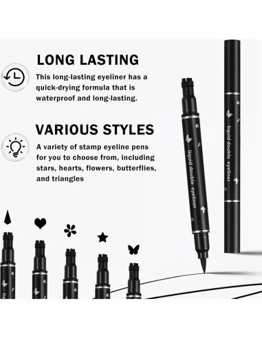 Eyeliner Doble Cabeza Negro XINGXYUEL con Sello Impermeable