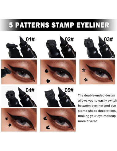 Eyeliner Doble Cabeza Negro XINGXYUEL con Sello Impermeable
