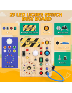 Tablero Ocupado Montessori CGS con 11 Interruptores LED 17x13 cm 2