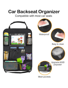 Organizador de Asiento Trasero JUCAINHI 2 Pcs Impermeable 2