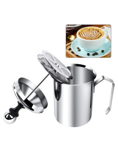 HAPTIME Jarra Manual Espumadora de Leche 500ml Acero Inoxidable