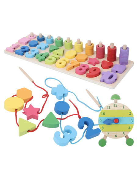 Juguete Educativo Montessori de Madera - Rompecabezas de Números y Formas