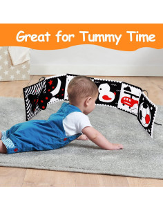 Libro Suave para Bebés Thremhoo 0-6 Meses Blanco y Negro 2