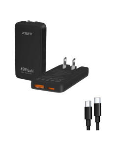 Cargador de pared USB-C 65W XSUFR con cable 0.69m negro