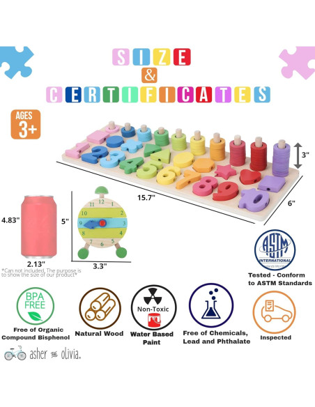 Juguete Educativo Montessori de Madera - Rompecabezas de Números y Formas