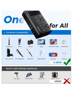 Convertidor de Voltaje DOACE 350W 220V a 110V para Viajes 2