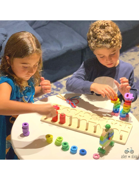 Juguete Educativo Montessori de Madera - Rompecabezas de Números y Formas