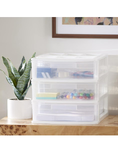 Organizador de Escritorio Gracious Living 3 Cajones Blanco 2