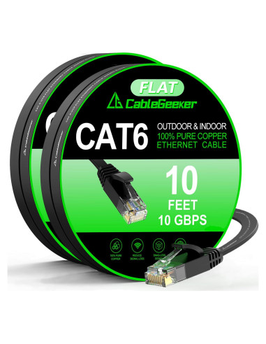 Cable Ethernet Cat 6 3m 2-Pack CableGeeker Alta Velocidad 10Gbps