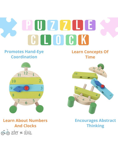 Juguete Educativo Montessori de Madera - Rompecabezas de Números y Formas