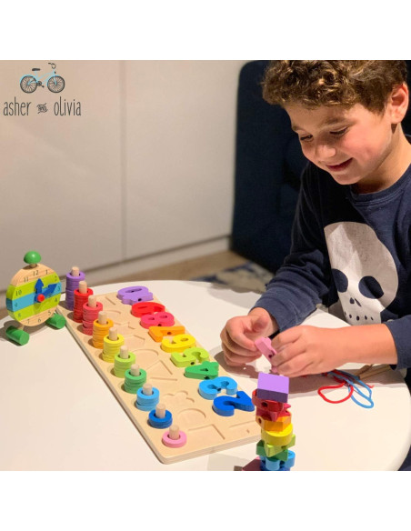 Juguete Educativo Montessori de Madera - Rompecabezas de Números y Formas