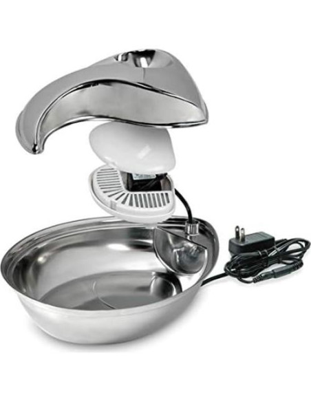 Fuente de Agua para Mascotas Pioneer Pet Acero Inoxidable 1.77L