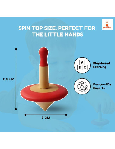 Trompos de Madera Shumee Set de 3 para Niños 2-6 Años