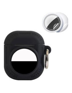 Funda Protectora 2 en 1 para AirPods 1&2 y Localizador - Negro