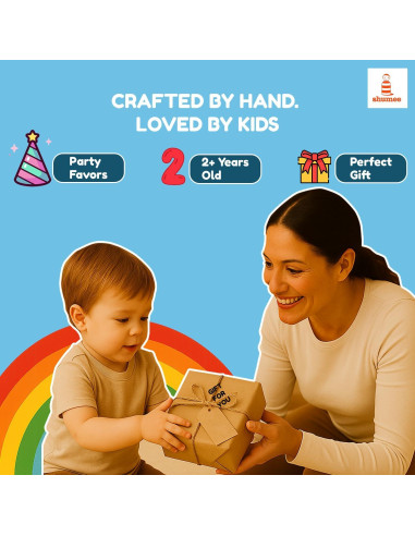 Trompos de Madera Shumee Set de 3 para Niños 2-6 Años