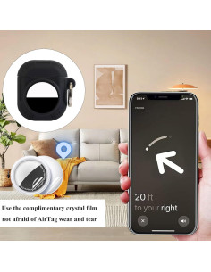 Funda Protectora 2 en 1 para AirPods 1&2 y Localizador - Negro 2