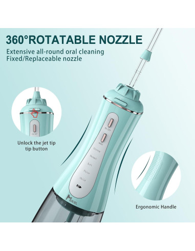 Irrigador Dental Inalámbrico MOCEL 350ml 5 Modos Verde