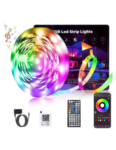 Tiras de luces LED RGB 15.24 m Ledagic 450 LEDs control remoto