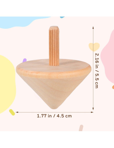 Trompos de Madera Sin Terminar NUOBESTY 12 Piezas DIY