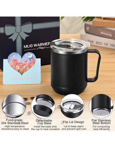 Juego de Taza Calentadora Waipfaru 16oz con Control Térmico