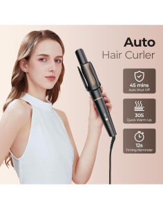 Rizador Automático de Cabello PRITECH 3 Temperaturas 1,25" Negro 2