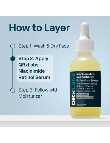 Suero Anti-Envejecimiento QRxLabs 59 ml Niacinamida 5% Retinol 1%
