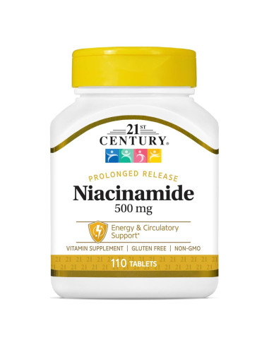 Tabletas de Niacinamida 500 mg 21st Century - 110 Conteo