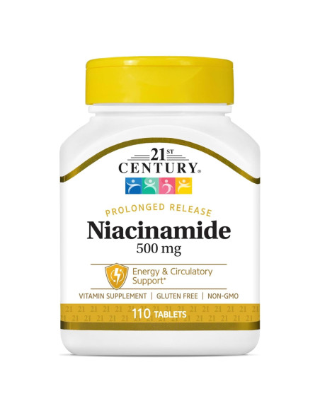 Tabletas de Niacinamida 500 mg 21st Century - 110 Conteo