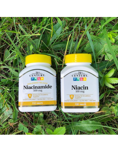 Tabletas de Niacinamida 500 mg 21st Century - 110 Conteo