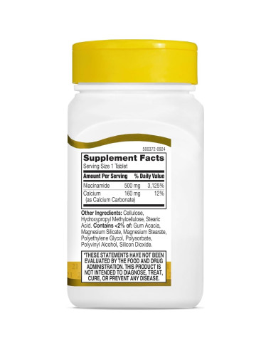 Tabletas de Niacinamida 500 mg 21st Century - 110 Conteo