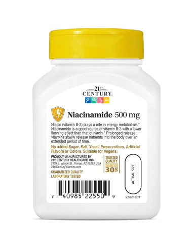 Tabletas de Niacinamida 500 mg 21st Century - 110 Conteo