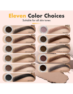 Kit de Gel para Cejas TOSOUATOP 3 en 1 con Pinceles, Marrón Medio 2