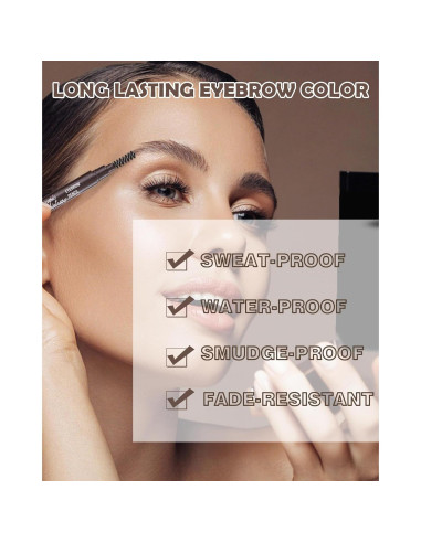 Set de 6 Lápices de Cejas Impermeables Marrón Medio con Afilador