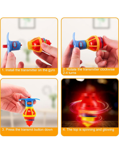 20 Trompos Iluminados Starhig para Niños - Juguetes LED para Fiestas