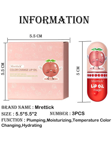 Set de 3 Brillos Labiales Hidratantes Mrettick - Larga Duración