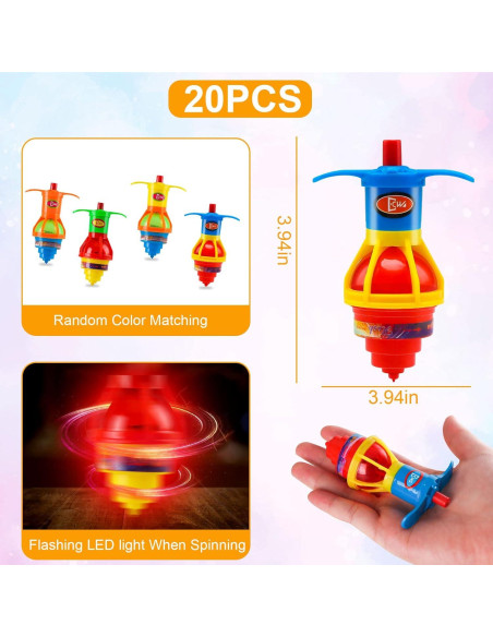 20 Trompos Iluminados Starhig para Niños - Juguetes LED para Fiestas