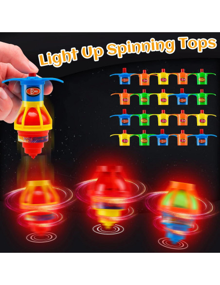 20 Trompos Iluminados Starhig para Niños - Juguetes LED para Fiestas