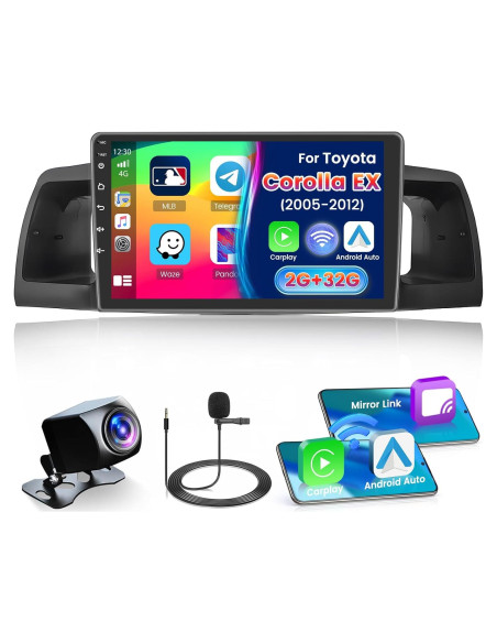 Estéreo Android 9" Fuluku para Toyota Corolla EX 2005-2012