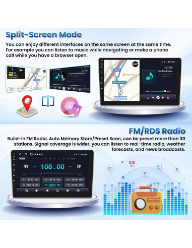 Estéreo Android 9" Fuluku para Toyota Corolla EX 2005-2012