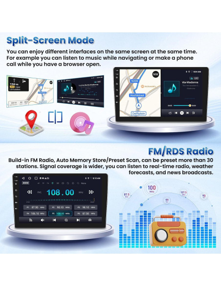 Estéreo Android 9" Fuluku para Toyota Corolla EX 2005-2012