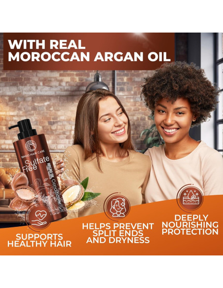 Acondicionador de Aceite de Argán Marroquí Bingo Hair Care 450g - Antifrizz y Libre de Sulfatos