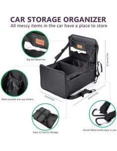 Organizador de Coche SLOGENTO Asiento Trasero Negro 30x25cm 2