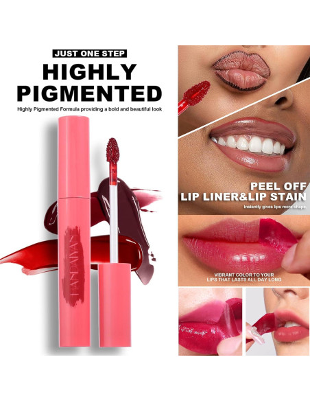 Delineador de Labios Peel Off Mrettick 6PCS Larga Duración