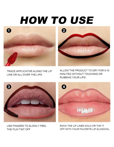 Delineador de Labios Peel Off Mrettick 6PCS Larga Duración